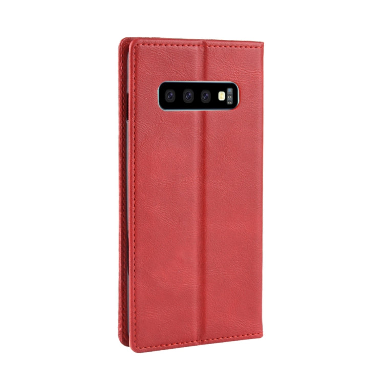 Magnetic Buckle Retro Texture Horizontal Flip Leather Case for Galaxy S10, with Holder & Card Slots & Wallet, For Galaxy S10