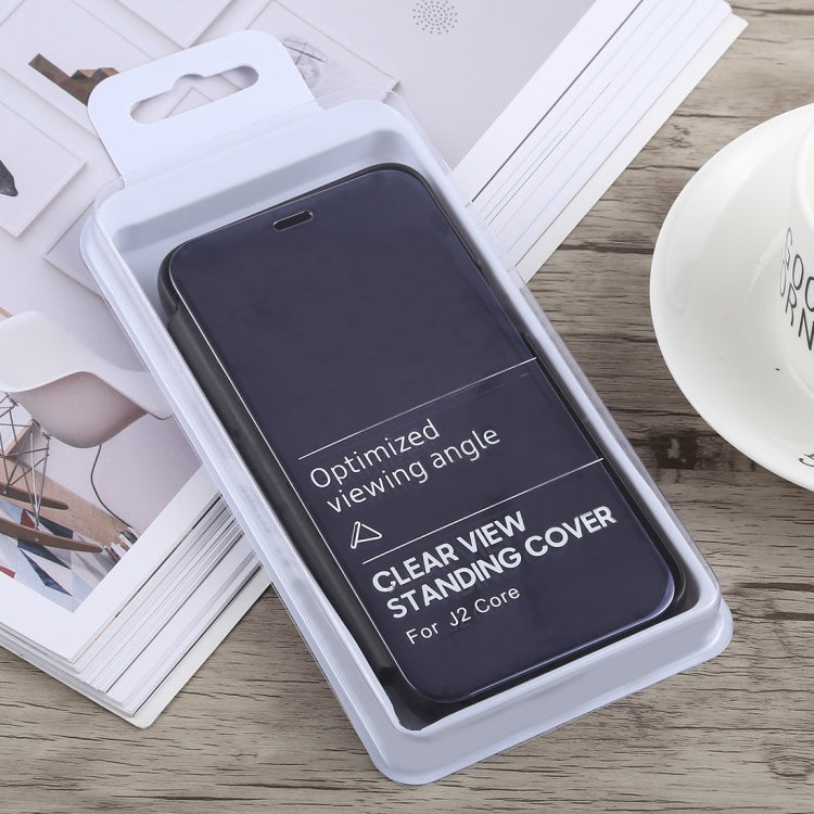 Electroplating Mirror Horizontal Flip Case for Galaxy J2 Core, with Holder, Galaxy J2 Core