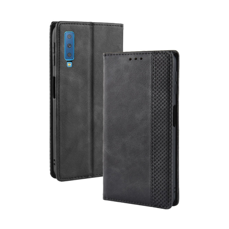 Magnetic Buckle Retro Texture Horizontal Flip Leather Case for Galaxy A7 (2018), with Holder & Card Slots & Wallet, For Galaxy A7 (2018)