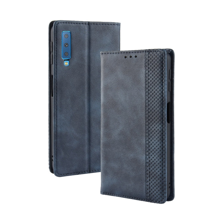 Magnetic Buckle Retro Texture Horizontal Flip Leather Case for Galaxy A7 (2018), with Holder & Card Slots & Wallet, For Galaxy A7 (2018)