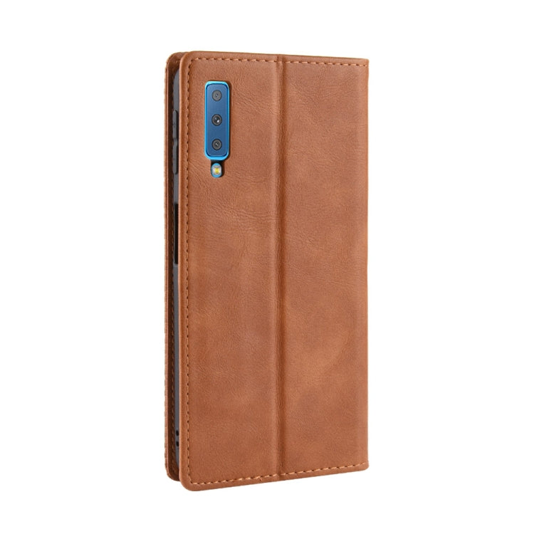 Magnetic Buckle Retro Texture Horizontal Flip Leather Case for Galaxy A7 (2018), with Holder & Card Slots & Wallet, For Galaxy A7 (2018)