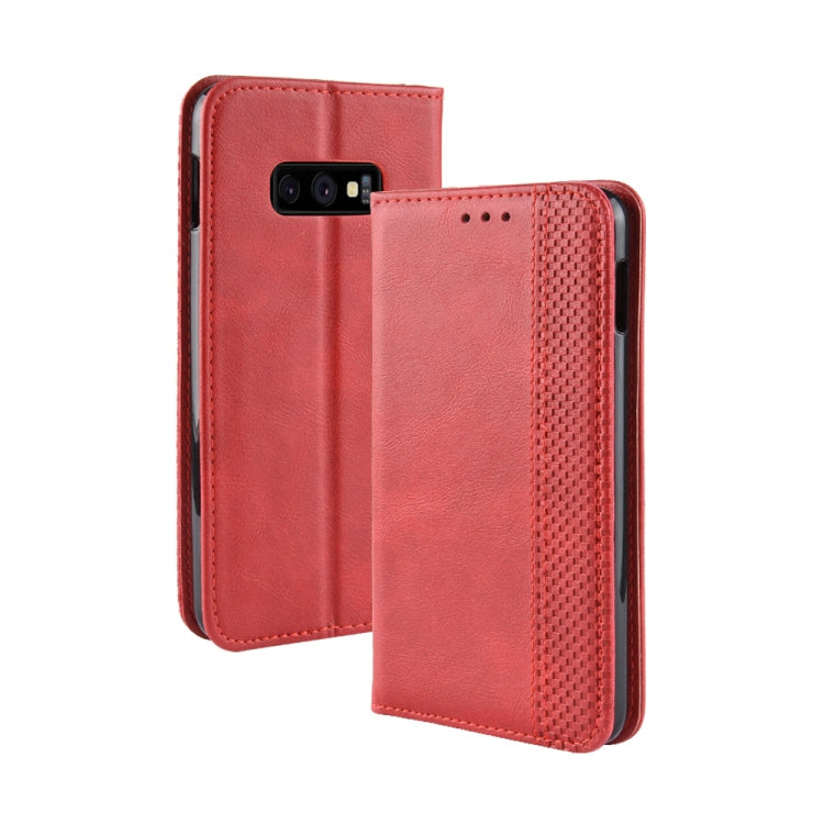 Magnetic Buckle Retro Texture Horizontal Flip Leather Case for Galaxy S10e, with Holder & Card Slots & Wallet, For Galaxy S10e