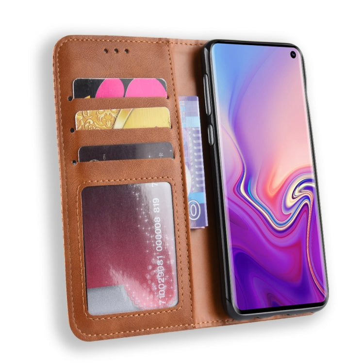 Magnetic Buckle Retro Texture Horizontal Flip Leather Case for Galaxy S10e, with Holder & Card Slots & Wallet, For Galaxy S10e