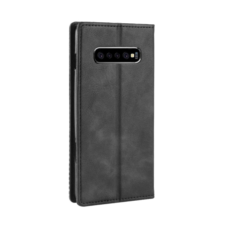 Magnetic Buckle Retro Texture Horizontal Flip Leather Case for Galaxy S10+, with Holder & Card Slots & Wallet, For Galaxy S10+
