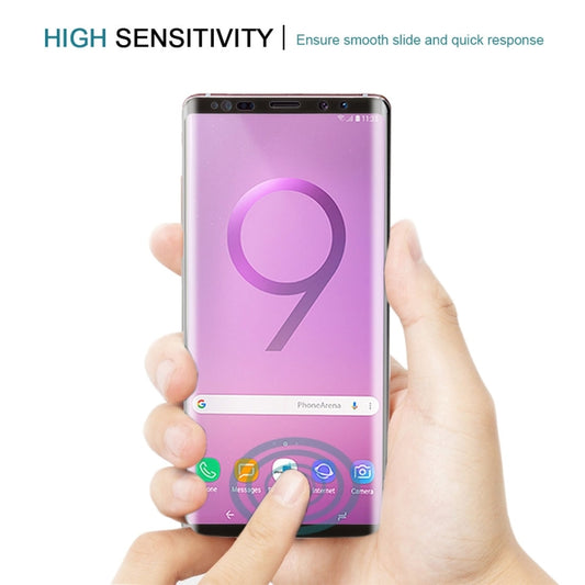 Scratch-resistant 3D curved tempered glass displaying clarity and hardness rating