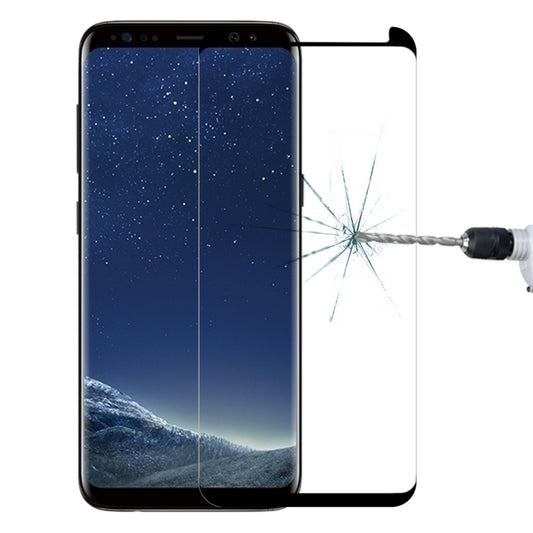 Galaxy S8 curved tempered glass screen protector with black frame, case-friendly 0.26mm
