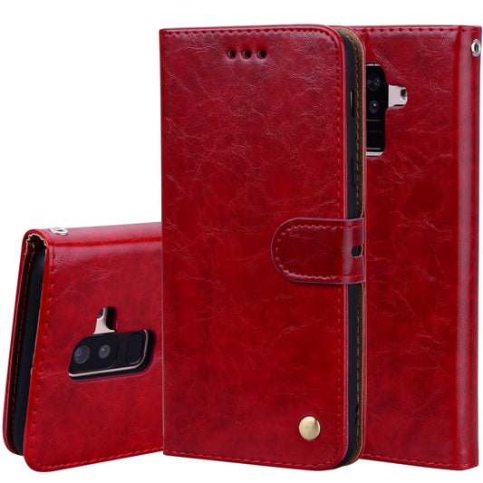 Business style oil wax leather flip case Galaxy A6 Plus 2018 with card slots and wallet holder