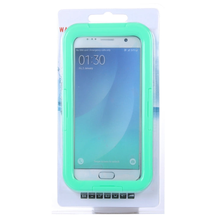 For Galaxy S7 Edge / G935 IPX8 Plastic + Silicone Transparent Waterproof Protective Case with Lanyard