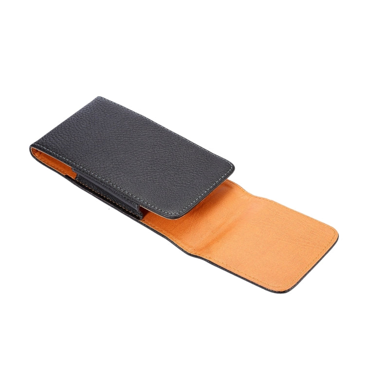 For Galaxy S7 Edge / G935 Litchi Texture Vertical Flip Leather Case Waist Bag with Back Clip(Black)