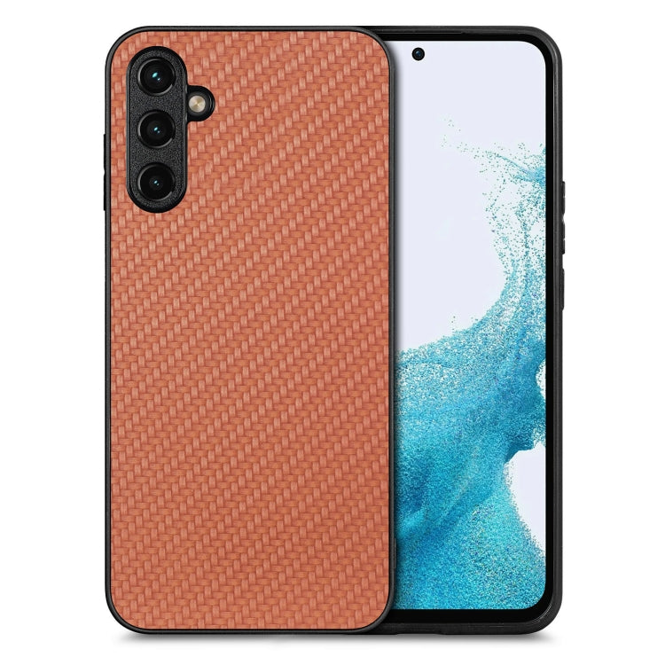 Carbon Fiber Texture Leather Back Cover Phone Case, For Samsung Galaxy A54 5G