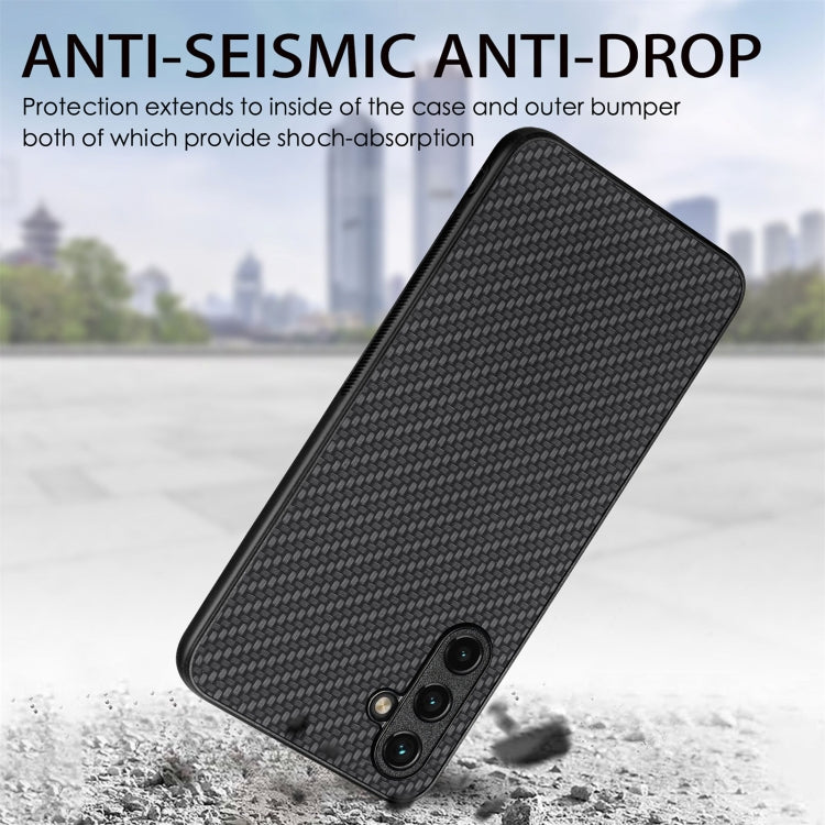 Carbon Fiber Texture Leather Back Cover Phone Case, For Samsung Galaxy A54 5G
