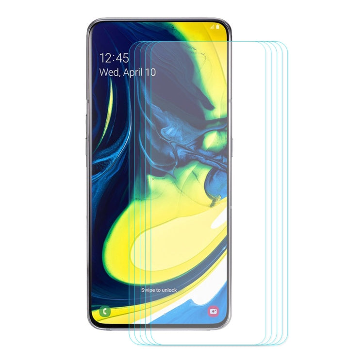 5 PCS ENKAY Hat-Prince 0.26mm 2.5D 9H Tempered Glass Protective Film for Samsung Galaxy A80