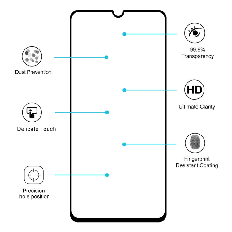 Lot de 2 films de protection en verre trempé ENKAY Hat-Prince Full Glue 0,26 mm 9H 2,5D pour Samsung Galaxy A40