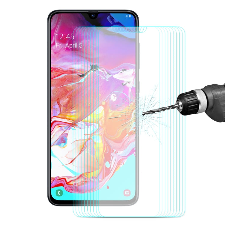 Lot de 10 films de protection en verre trempé ENKAY Hat-prince 0,26 mm 9H 2,5D à bords incurvés pour Samsung Galaxy A70