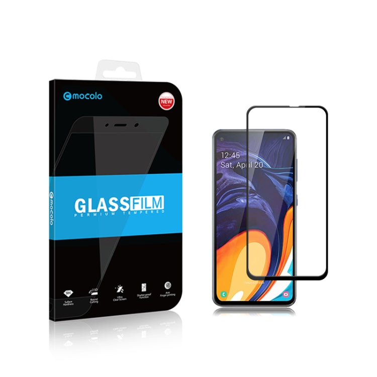 Lot de 2 films en verre trempé Mocolo 0,33 mm 9H 2,5D, adhésif intégral, pour Galaxy A60