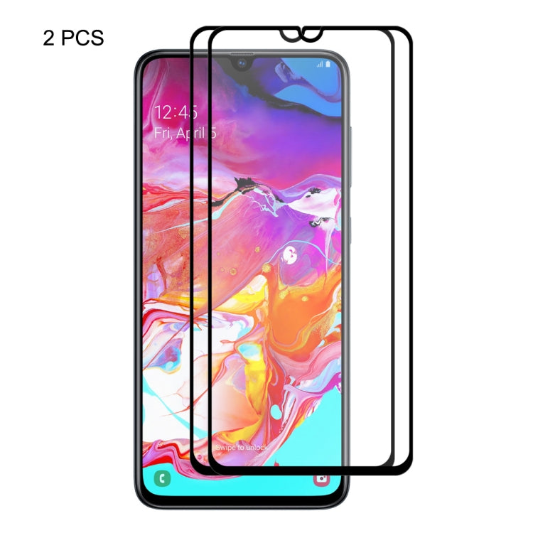 Lot de 2 films de protection en verre trempé ENKAY Hat-Prince Full Glue 0,26 mm 9H 2,5D pour Galaxy A70
