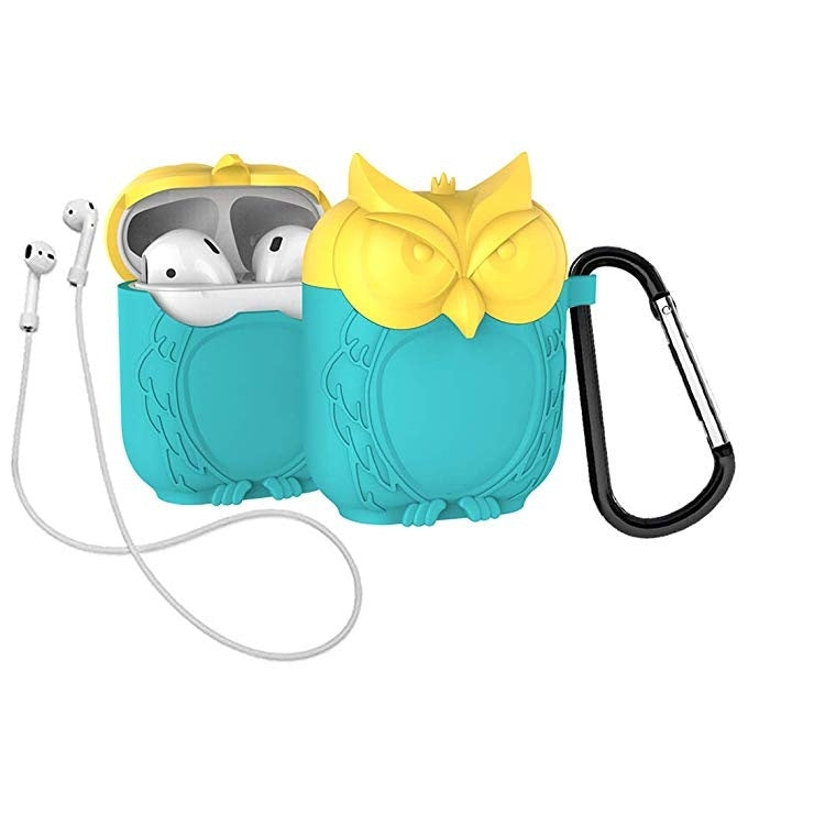 Owl Appearance Case for Airpods, Green Yellow