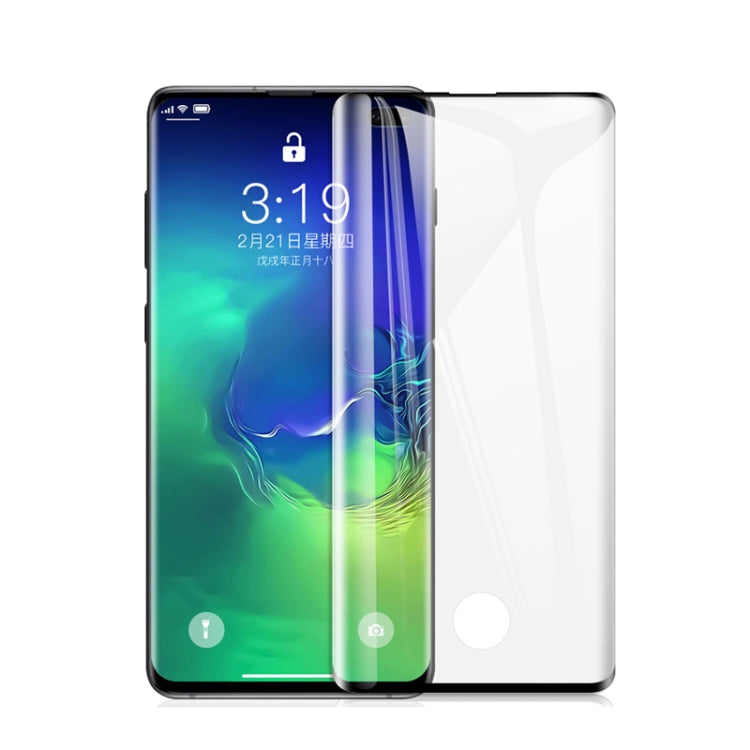 mocolo 0.33mm 9H 3D Round Edge Tempered Glass Film for Galaxy S10+, Fingerprint Unlock Supported (Black)