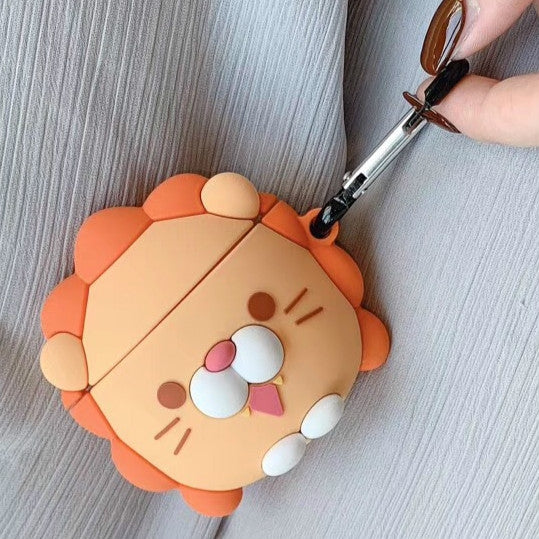 For Apple AirPods 1/2 Generation Universal Wireless Lion And Dinosaur Headphone Holder Bluetooth  Protective Case, Lion