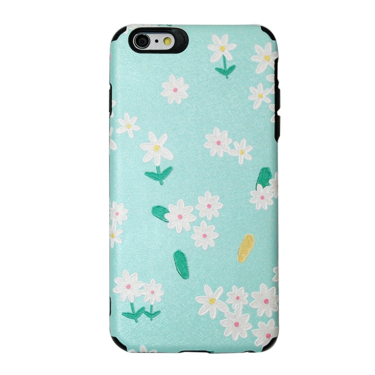 Chrysanthemum Pattern TPU+PC Four-corner Shockproof Protective Case with Holder, For iPhone 6SPlus/6Plus