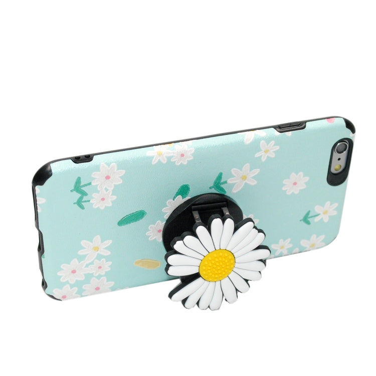 Chrysanthemum Pattern TPU+PC Four-corner Shockproof Protective Case with Holder, For iPhone 6SPlus/6Plus