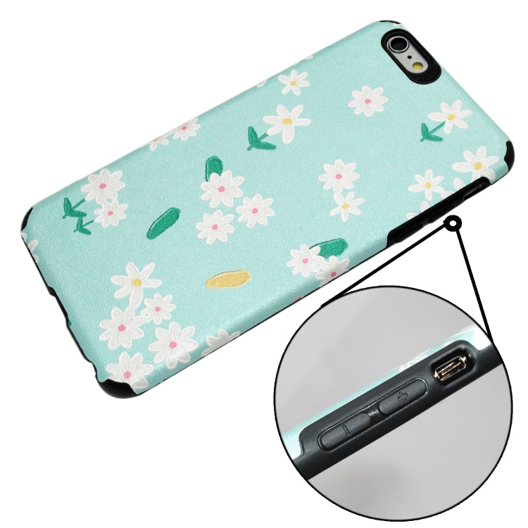 Chrysanthemum Pattern TPU+PC Four-corner Shockproof Protective Case with Holder, For iPhone 6SPlus/6Plus