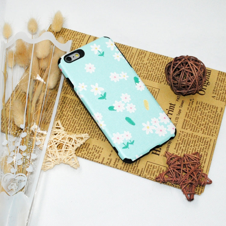 Chrysanthemum Pattern TPU+PC Four-corner Shockproof Protective Case with Holder, For iPhone 6SPlus/6Plus