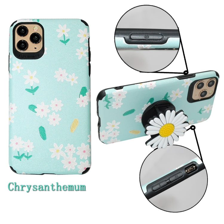 Chrysanthemum Pattern TPU+PC Four-corner Shockproof Protective Case with Holder, For iPhone 6SPlus/6Plus