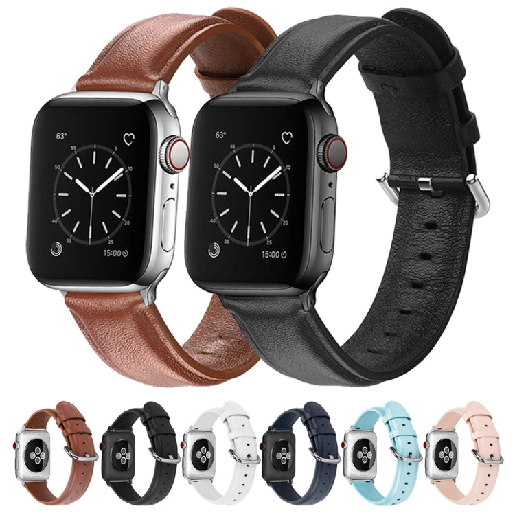 For Apple Watch Series 5 & 4 44mm 3 & 2 & 1 42mm Round Hole Leather Strap