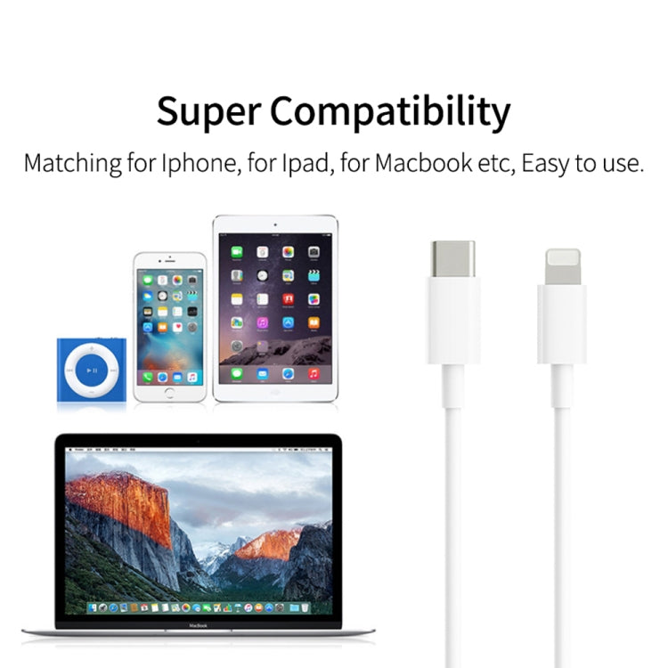 Câble de charge et de données PD 18 W USB-C / Type-C vers prise USB 8 broches pour iPhone X / 11 / 11 Pro / 11 Pro Max / XR / SE 2020, 1 m, 2 m
