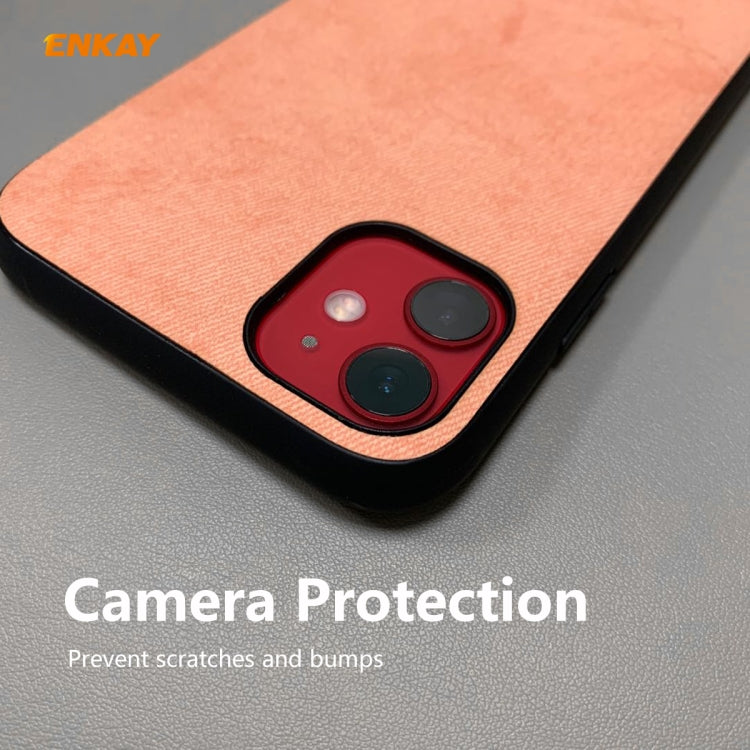 For iPhone 11 ENKAY ENK-PC0282 2 in 1 Business Series Fabric Texture PU Leather + TPU Soft Slim Case Cover ＆ 0.26mm 9H 2.5D Tempered Glass Film, For iPhone 11