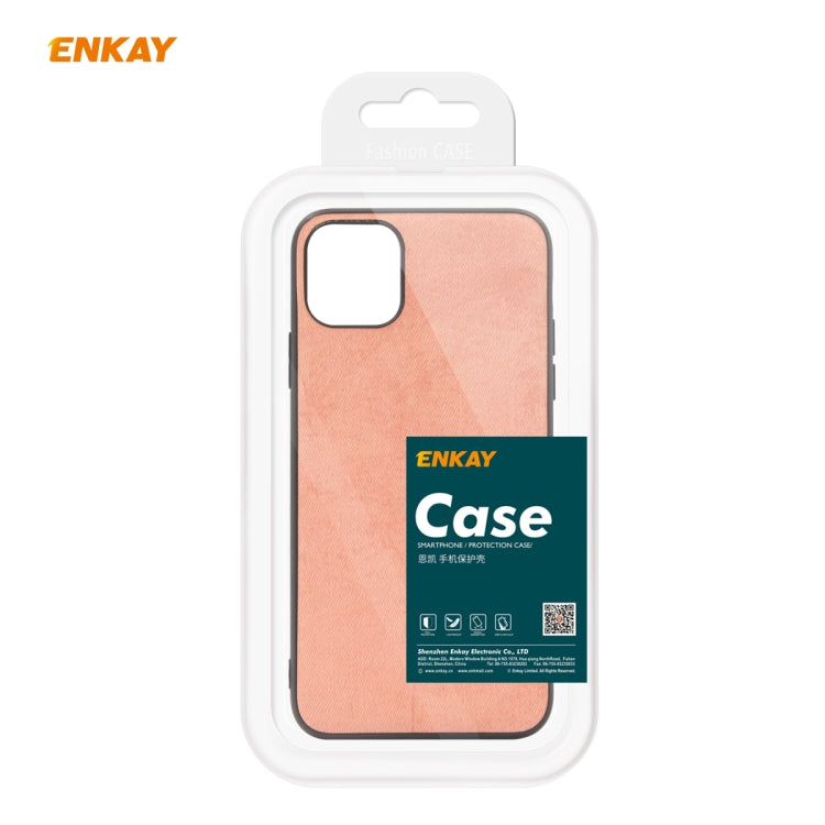 For iPhone 11 Pro Max ENKAY ENK-PC0302 2 in 1 Business Series Fabric Texture PU Leather + TPU Soft Slim Case Cover ＆ 0.26mm 9H 2.5D Tempered Glass Film, For iPhone 11 Pro Max