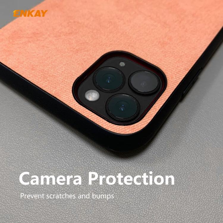 For iPhone 11 Pro Max ENKAY ENK-PC0302 2 in 1 Business Series Fabric Texture PU Leather + TPU Soft Slim Case Cover ＆ 0.26mm 9H 2.5D Tempered Glass Film, For iPhone 11 Pro Max