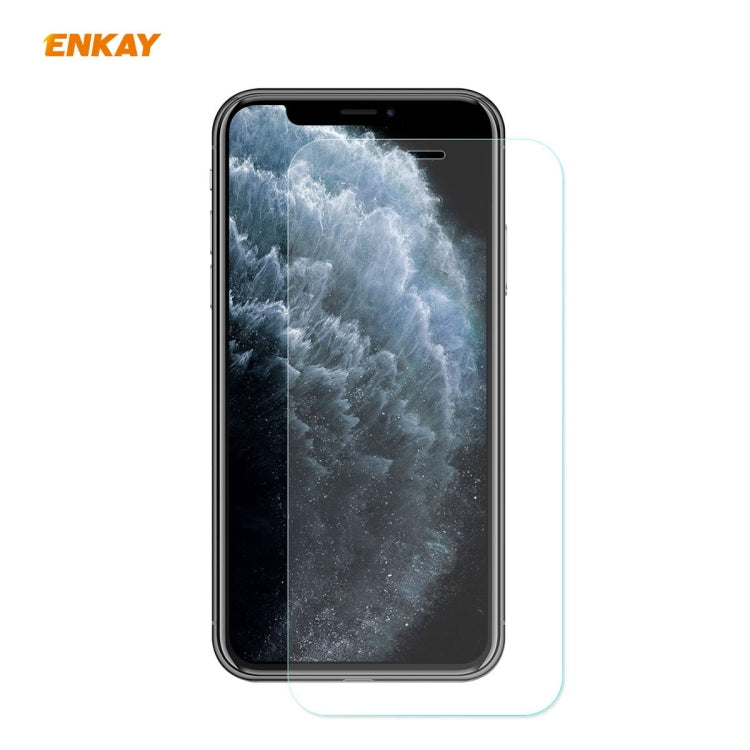 For iPhone 11 Pro Max ENKAY ENK-PC0332 2 in 1 Business Series Denim Texture PU Leather + TPU Soft Slim Case Cover ＆ 0.26mm 9H 2.5D Tempered Glass Film, For iPhone 11 Pro Max