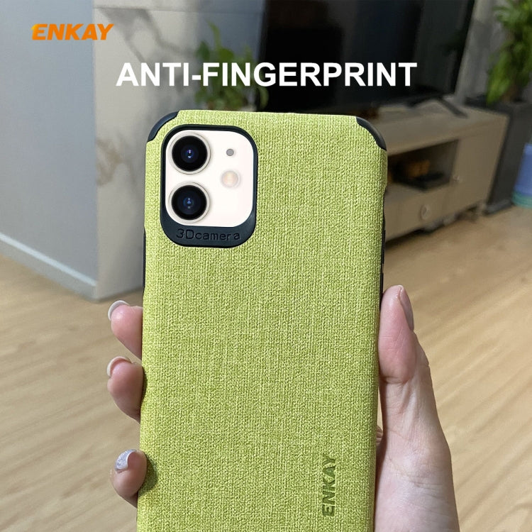 For iPhone 11 ENKAY ENK-PC0312 2 in 1 Business Series Denim Texture PU Leather + TPU Soft Slim Case Cover ＆ 0.26mm 9H 2.5D Tempered Glass Film, For iPhone 11