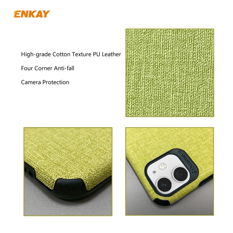 For iPhone 11 ENKAY ENK-PC0312 2 in 1 Business Series Denim Texture PU Leather + TPU Soft Slim Case Cover ＆ 0.26mm 9H 2.5D Tempered Glass Film, For iPhone 11