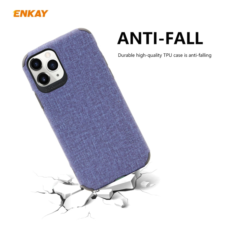 For iPhone 11 Pro Max ENKAY ENK-PC033 Business Series Denim Texture PU Leather + TPU Soft Slim Case Cover, For iPhone 11 Pro Max
