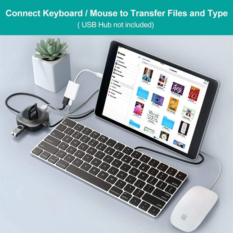 ZS-KL21806 2 in 1 8 Pin to USB 3.0 + Camera USB Read OTG Adapter, Compatible with IOS 13 and Above System