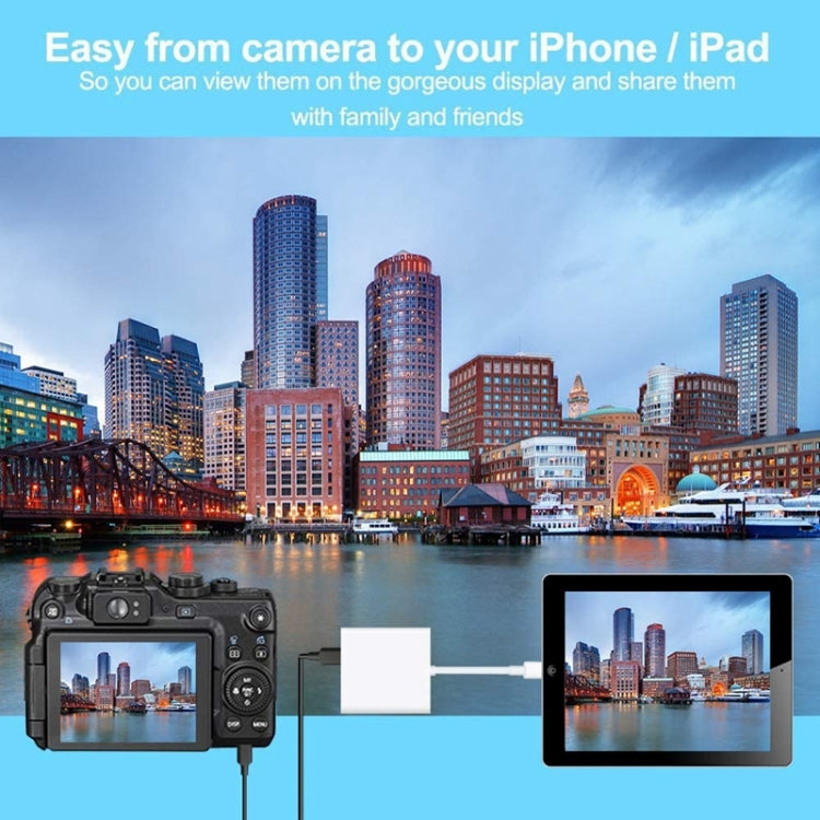 ZS-KL21806 2 in 1 8 Pin to USB 3.0 + Camera USB Read OTG Adapter, Compatible with IOS 13 and Above System