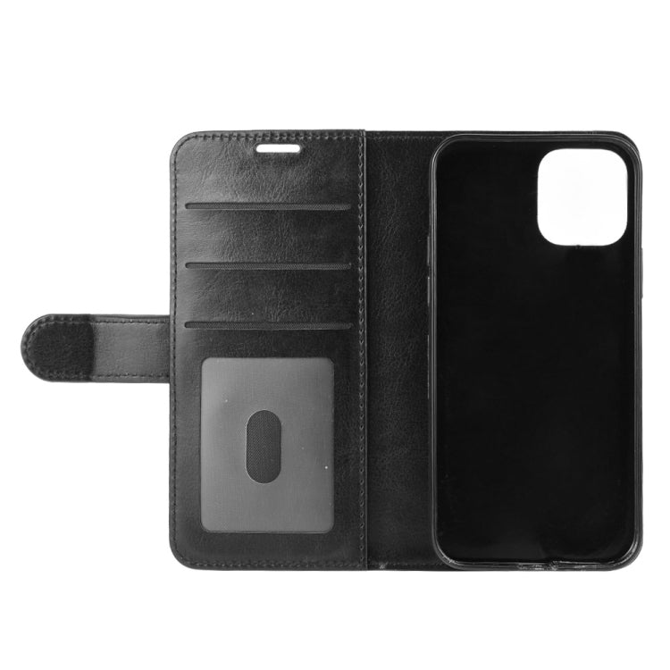 For iPhone 12 6.1 inch R64 Texture Single Horizontal Flip Protective Case with Holder & Card Slots & Wallet& Photo Frame, For iPhone 12 / 12 Pro