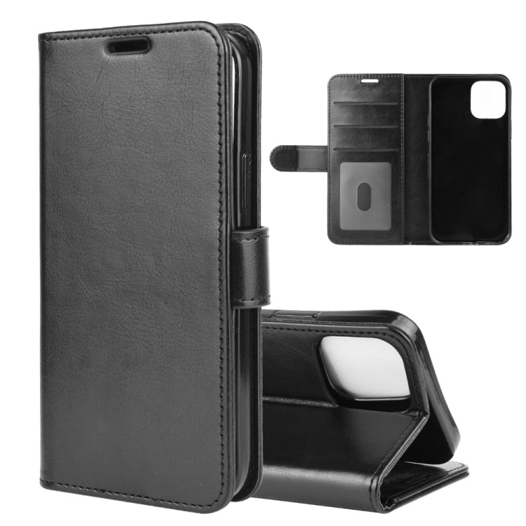 For iPhone 12 6.1 inch R64 Texture Single Horizontal Flip Protective Case with Holder & Card Slots & Wallet& Photo Frame, For iPhone 12 / 12 Pro