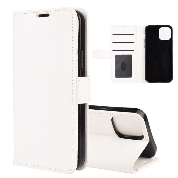 For iPhone 12 6.1 inch R64 Texture Single Horizontal Flip Protective Case with Holder & Card Slots & Wallet& Photo Frame, For iPhone 12 / 12 Pro