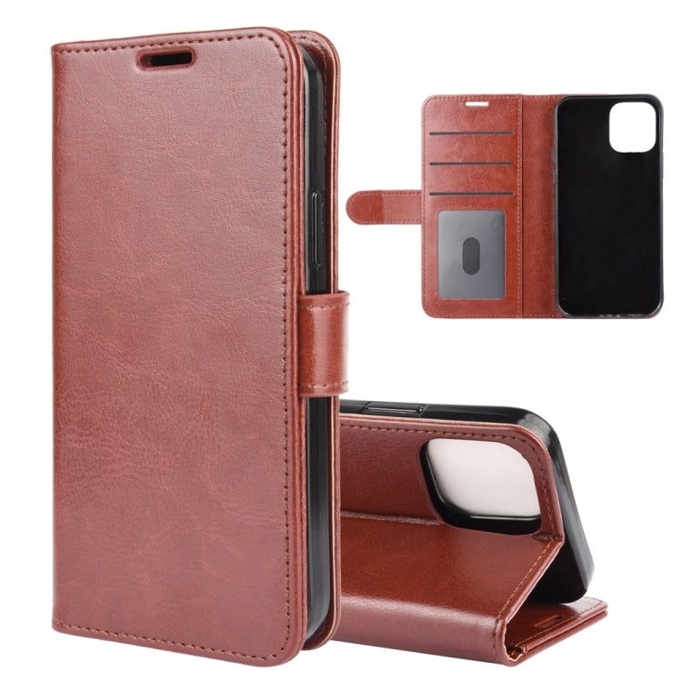 For iPhone 12 6.1 inch R64 Texture Single Horizontal Flip Protective Case with Holder & Card Slots & Wallet& Photo Frame, For iPhone 12 / 12 Pro