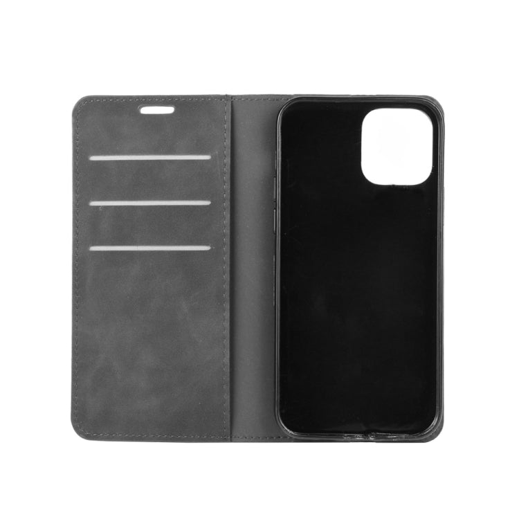For iPhone 12 6.1 inch Retro-skin Business Magnetic Suction Leather Case with Holder & Card Slots & Wallet, For iPhone 12 / 12 Pro