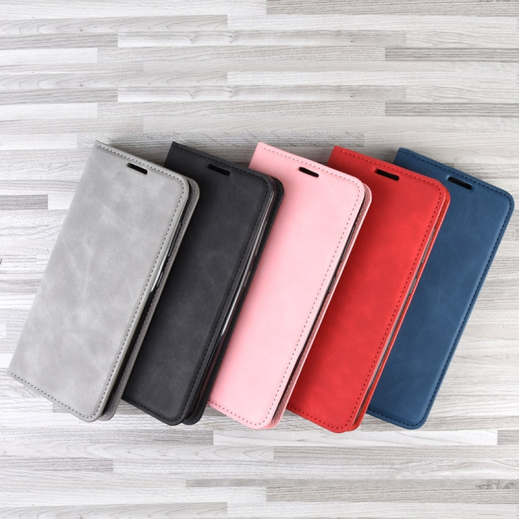 For iPhone 12 6.1 inch Retro-skin Business Magnetic Suction Leather Case with Holder & Card Slots & Wallet, For iPhone 12 / 12 Pro