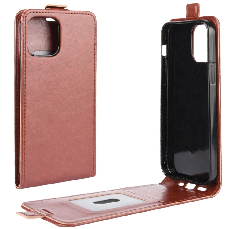 For iPhone 12 6.1 inch  R64 Texture Single Vertical Flip Leather Protective Case with Card Slots & Photo Frame, For iPhone 12 / 12 Pro