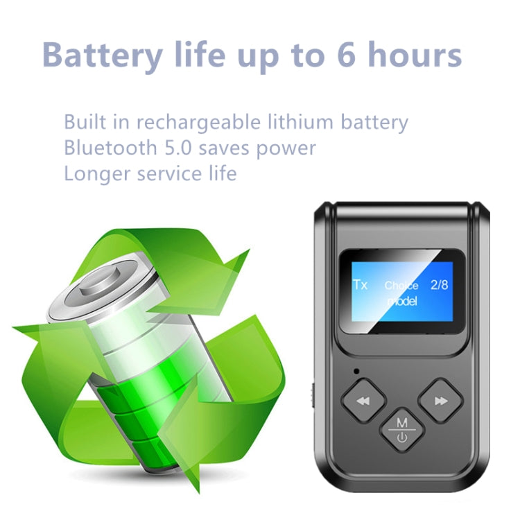Récepteur-émetteur de musique Bluetooth 5.0 2 en 1 T15 avec écran