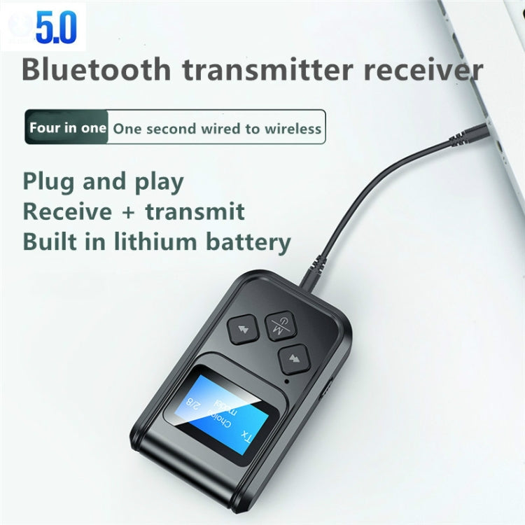 Récepteur-émetteur de musique Bluetooth 5.0 2 en 1 T15 avec écran