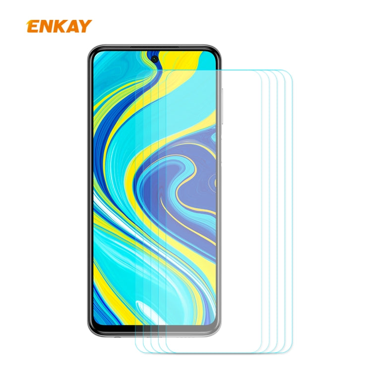 5 PCS ENKAY Hat-Prince 0.26mm 9H 2.5D Curved Edge Tempered Glass Film