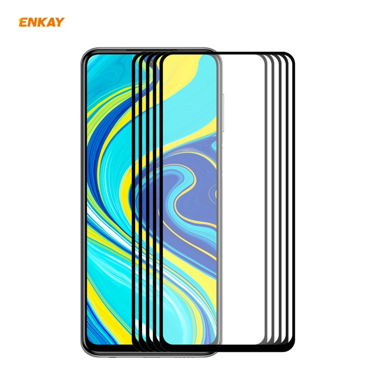 5 PCS ENKAY Hat-Prince Full Glue 0.26mm 9H 2.5D Tempered Glass Full Coverage Film